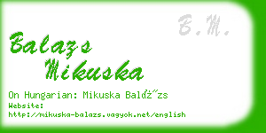 balazs mikuska business card